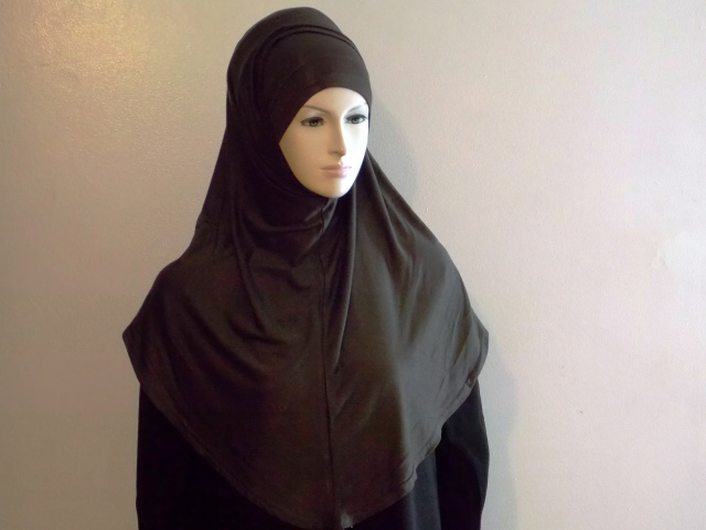 Dark Grey Long 2 Piece Amira  Hijab 9